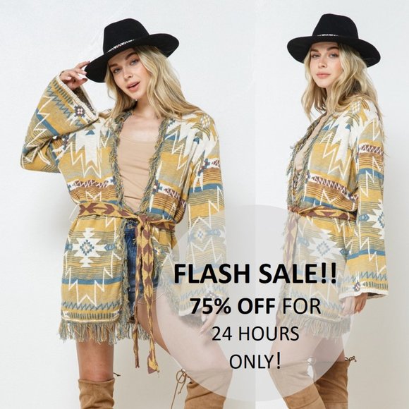 Shop_Fig Sweaters - FLASH SALE!!!!  Aztec Tribal Cardigan Sweater